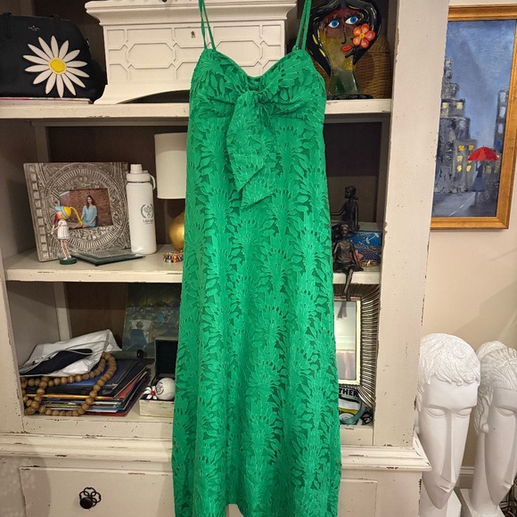 Lilly Pulitzer sz 2 Sarahlynne maxi dres stacked palm burnout fabric - Picture 4 of 7